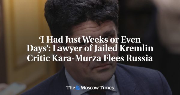‘I Had Just Weeks or Even Days’: Lawyer of Jailed Kremlin Critic Kara-Murza Flees Russia