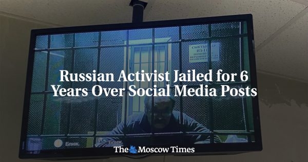 Russian Activist Jailed for 6 Years Over Social Media Posts