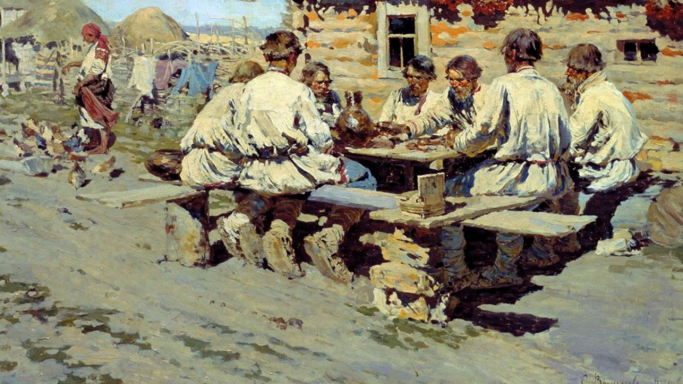  Workers' Lunch by Sergei Vinogradov, 1890. WikiCommons 