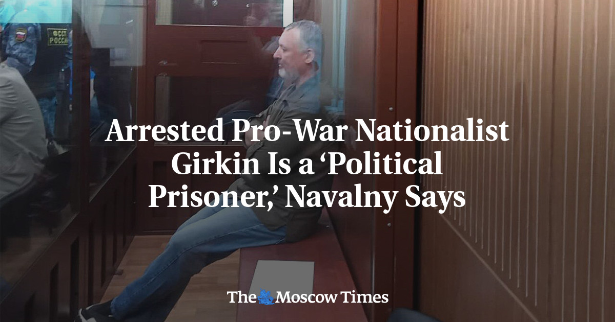 Arrested Pro-War Nationalist Girkin Is a ‘Political Prisoner,’ Navalny Says