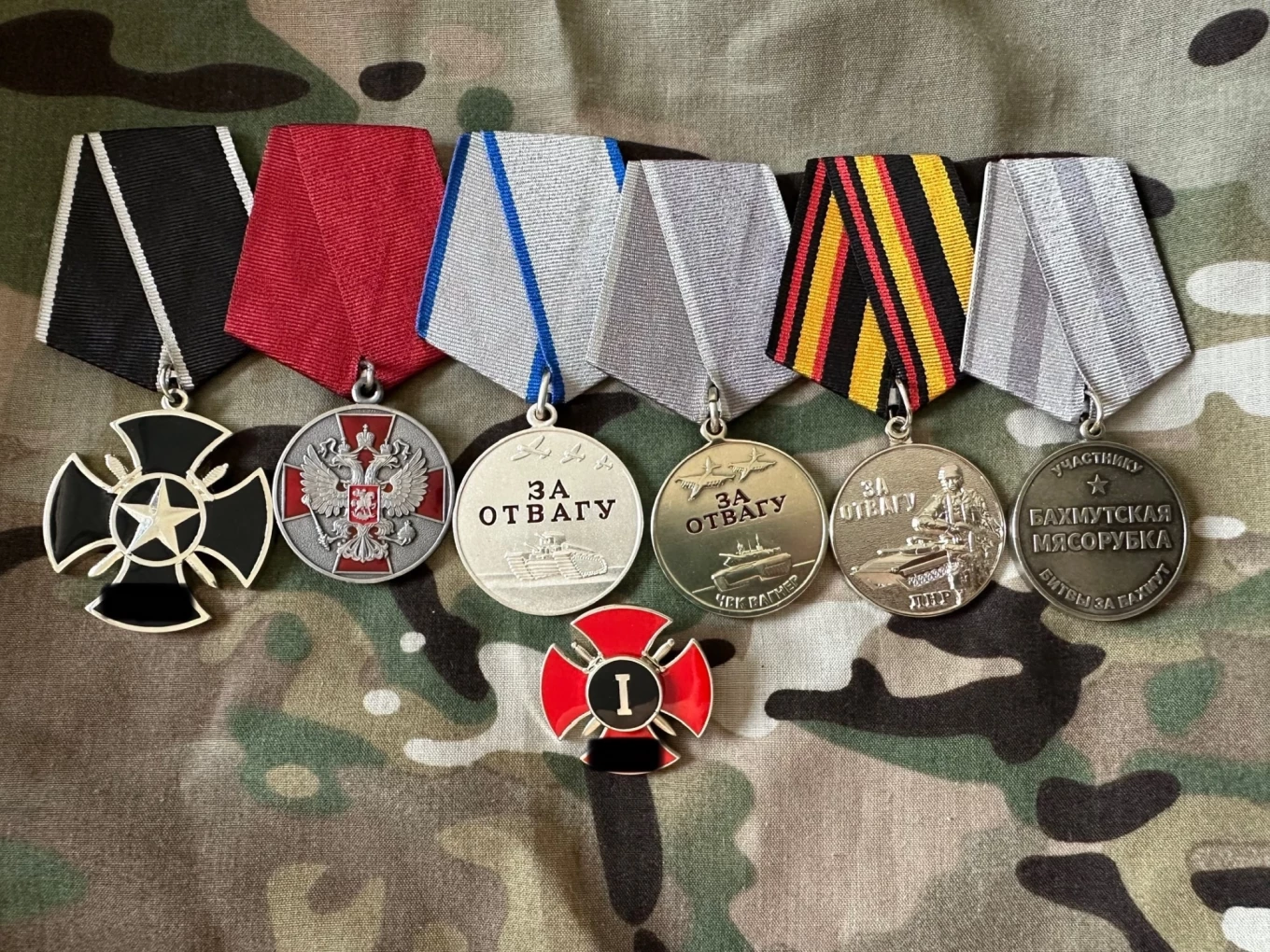  The medals awarded to Roman for his service in the Wagner Group. Personal archive 