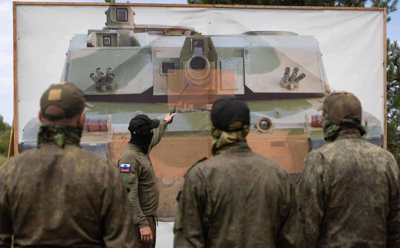  Russian Army Central Military District tank force servicemen are seen in a military training ground during a drill for destroying military hardware supplied to the Armed Forces of Ukraine by other countries. Stanislav Krasilnikov / TASS 