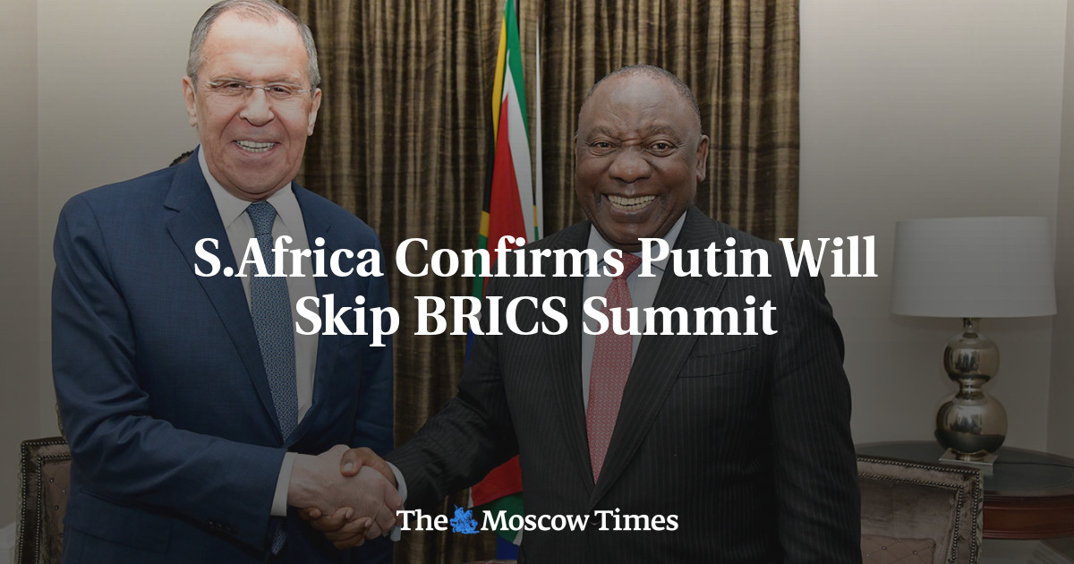 S.Africa Confirms Putin Will Skip BRICS Summit