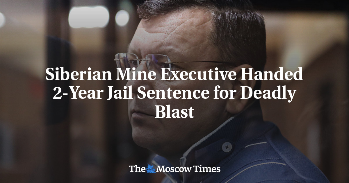 Siberian Mine Executive Handed 2-Year Jail Sentence for Deadly Blast