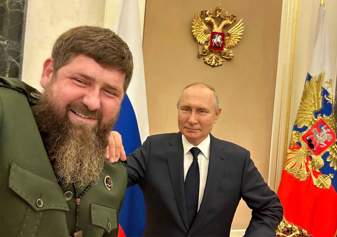  President Vladimir Putin and Chechen leader Ramzan Kadyrov during a meeting on June Vladimir Putin and Ramzan Kadyrov during a meeting on June 27. Ramzan Kadyrov / VK 