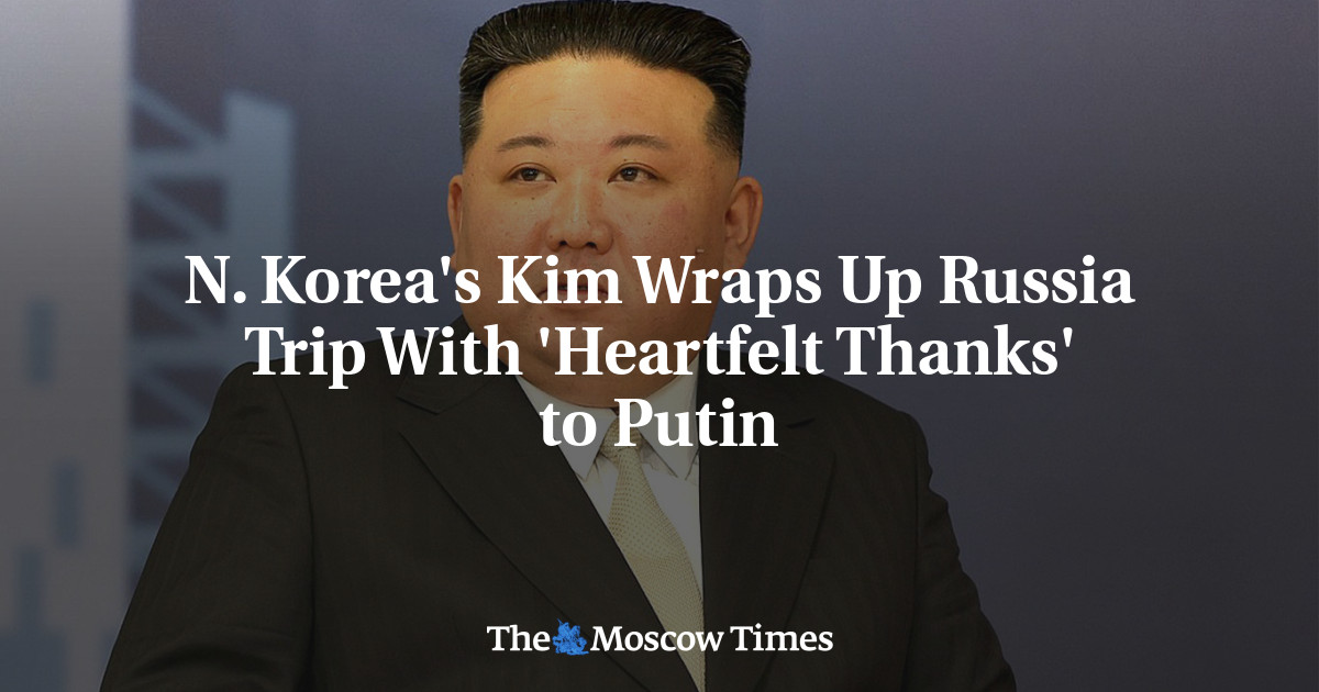 N. Korea’s Kim Wraps Up Russia Trip With ‘Heartfelt Thanks’ to Putin