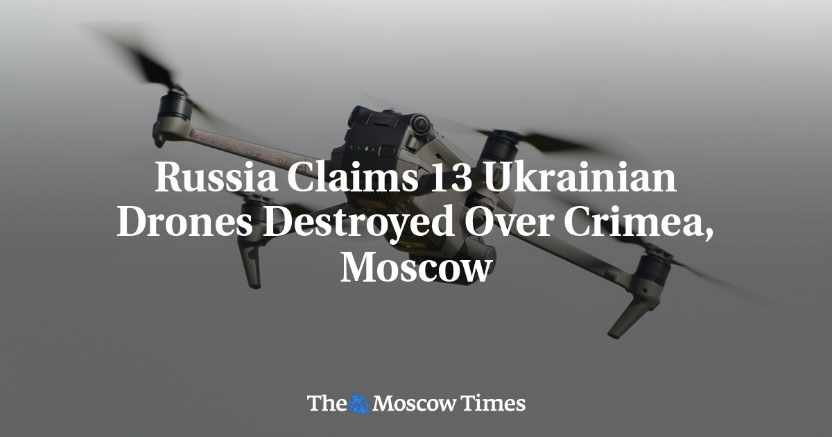 Russia Claims 13 Ukrainian Drones Destroyed Over Crimea, Moscow