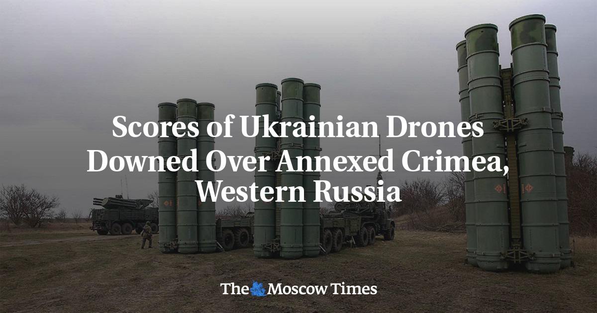 Scores of Ukrainian Drones Downed Over Annexed Crimea, Western Russia
