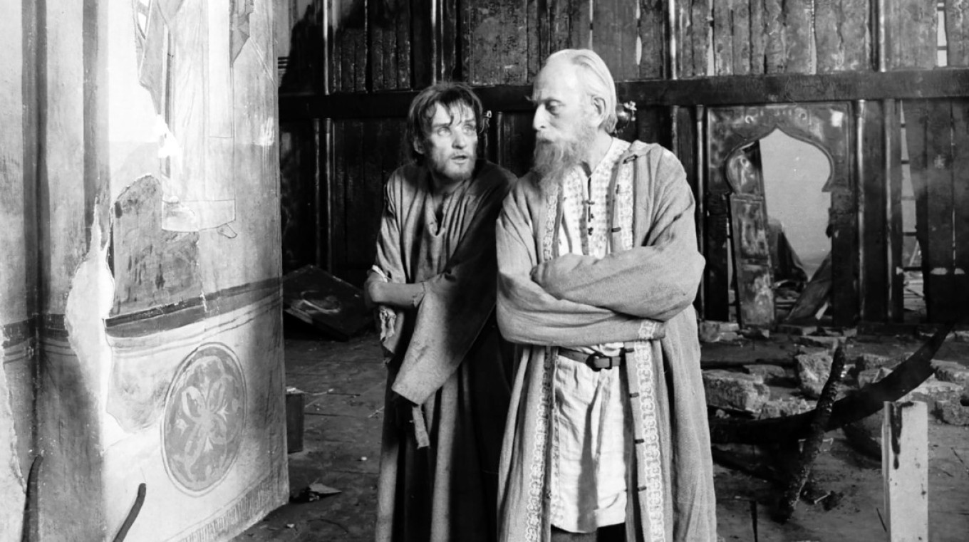  Actors Anatoly Solonitsyn and Nikolai Sergeyev still from "Andrei Rublev" 