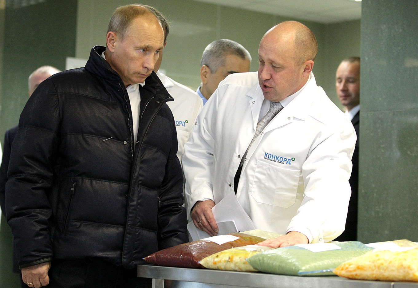  Prigozhin and Putin in 2010. Government of the Russian Federation 