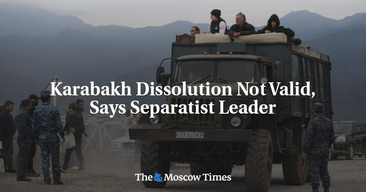 Karabakh Dissolution Not Valid, Says Separatist Leader