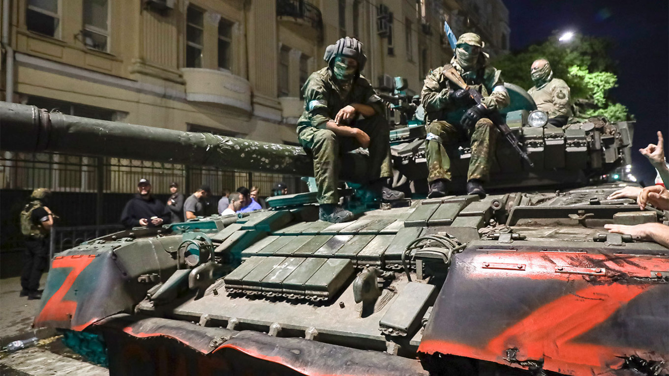  Wagner fighters seen during their revolt in the city of Rostov-on-Don. AP / TASS 