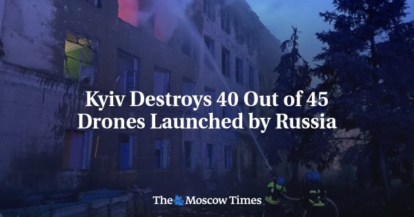 Kyiv Destroys 40 Out of 45 Drones Launched by Russia