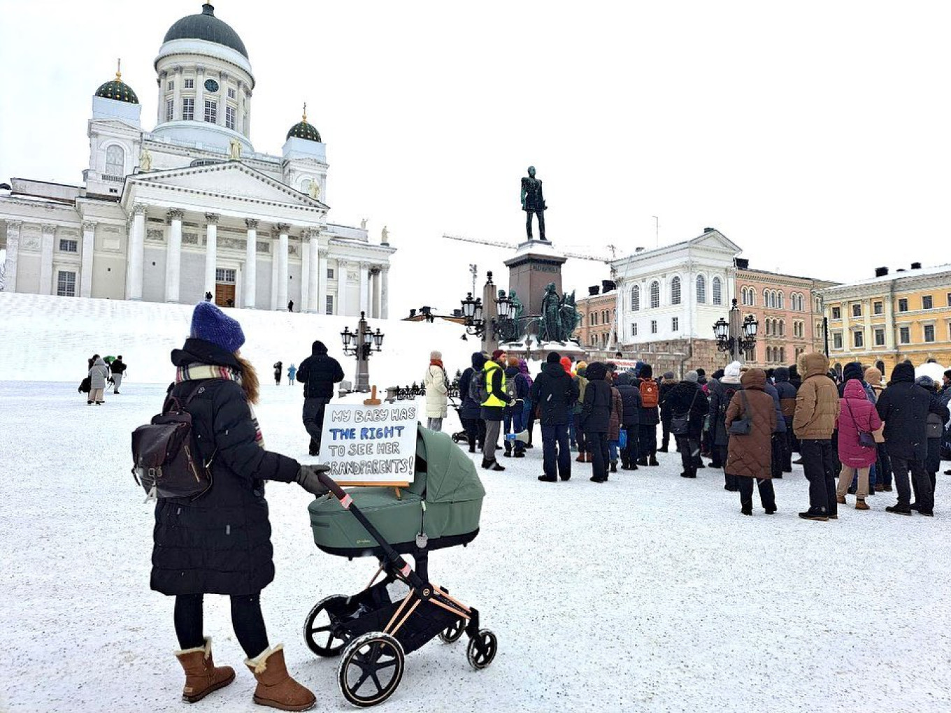  Members of the Alexander Society hold a demonstration in Helsinki. aleksanterinliitto / Instagram 