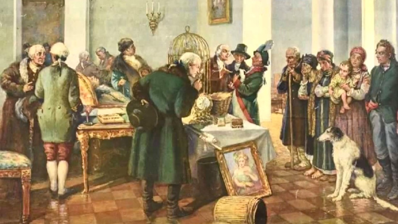Sale of Serfs at Auction by Klavdy Lebedev, 1910. Wikimedia Commons