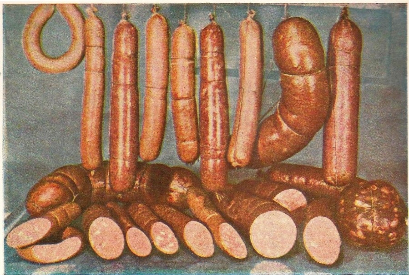  Illustration from the Soviet book "Technology of Sausage Production" (1952). Wikimedia Commons 