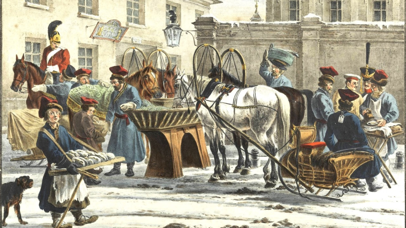  Coachmen in Winter by Carl Beggrov, 1820. Wikimedia Commons 