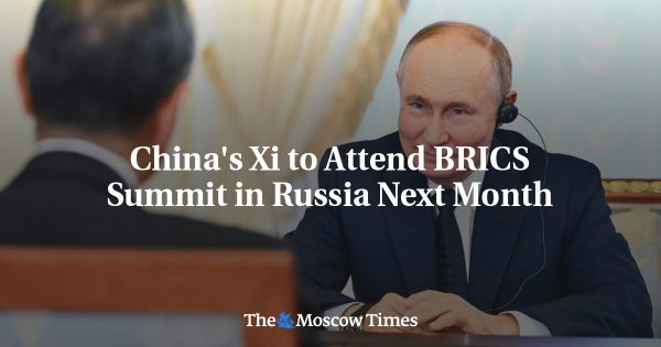 China’s Xi to Attend BRICS Summit in Russia Next Month