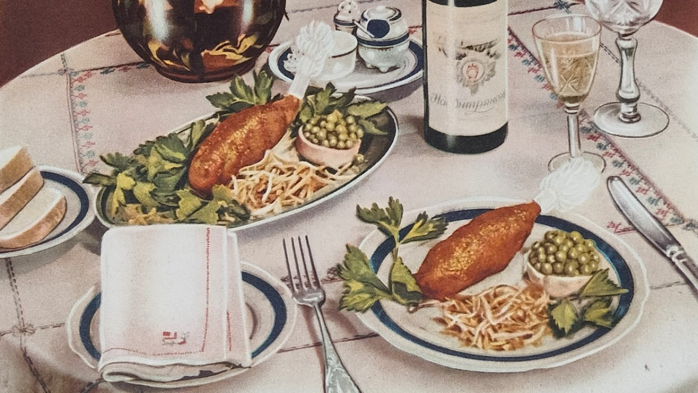  Chicken Kyiv from the book “Culinary Arts,” 1955. Courtesy of authors 