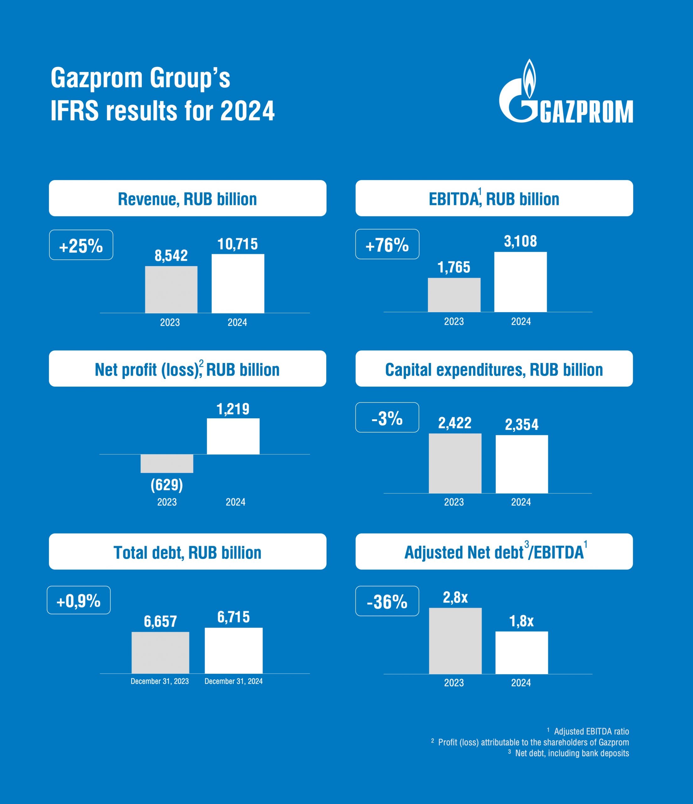 Famil Sadygov: “Gazprom Group demonstrates excellent performance in terms of several key financial indicators in 2024”